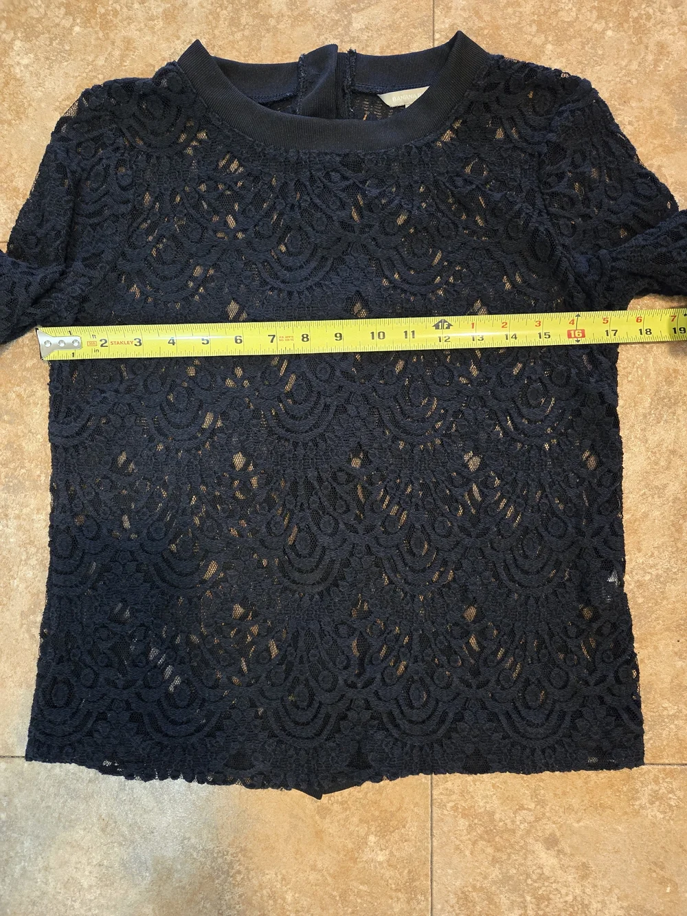 Banana Republic Black Lace Long Sleeve Top